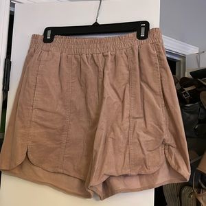 Blush pink corduroy shorts